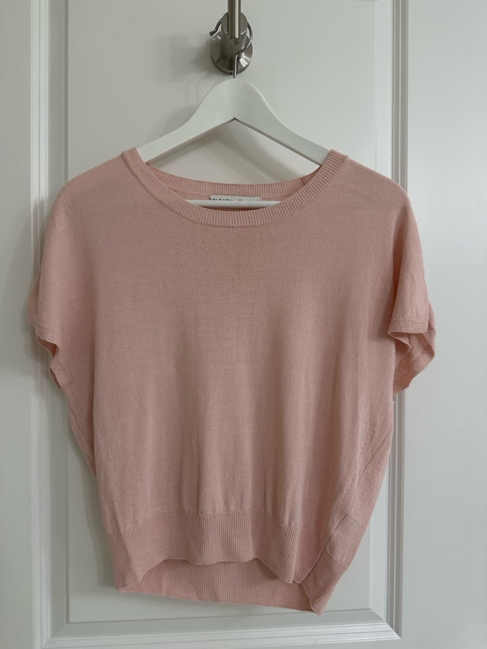 Light Pink Short Sleeve Knit Top
